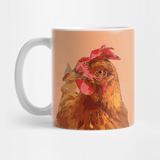 Quirky Farmyard Chicken Portrait Isolated Mug